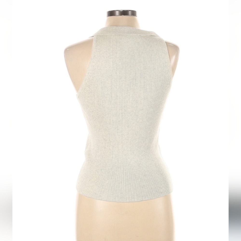 DKNYC Cream Ribbed Top Large - Picture 3 of 3